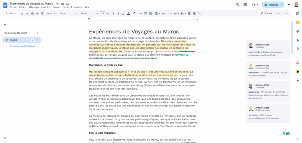 Utilisation de Google doc en agence